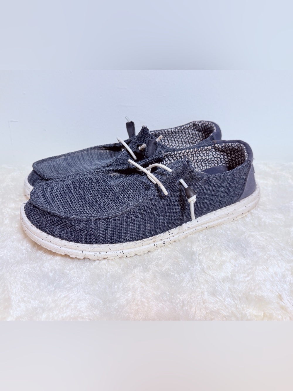 Hey Dude Wendy Wally Knit Casual Slip-On Shoes - Navy Size 11